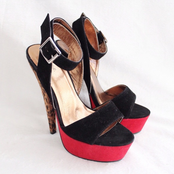 Promise Carlton Cheetah Colorblock Platform Heels - Picture 1 of 7